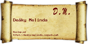 Deáky Melinda névjegykártya
